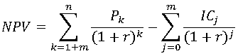 модифицированная формула для расчета NPV